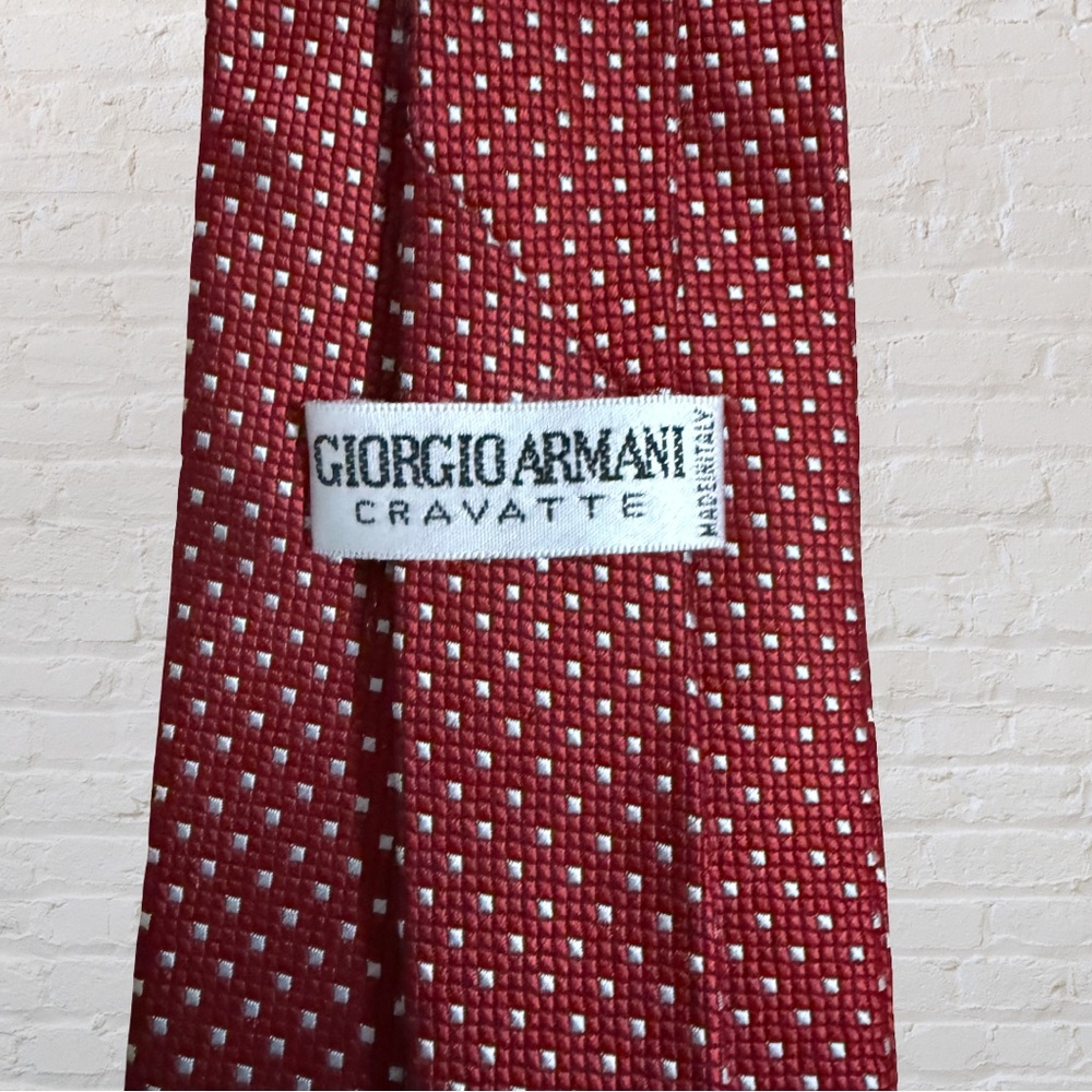 Giorgio Armani Burgundy Polka Dot Tie - Picture 4 of 4